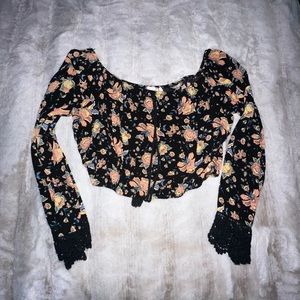 cute long sleeve crop top